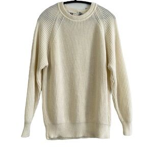VINTAGE IRON WOOD TRADING COMPANY MENS CREW NECK SWEATER IVORY SIZE SMALL